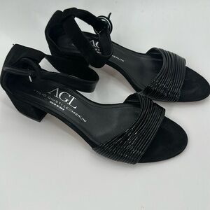 AGL Attilio Giusti Leombruni Ankle Strap Sandals Leather Black 37